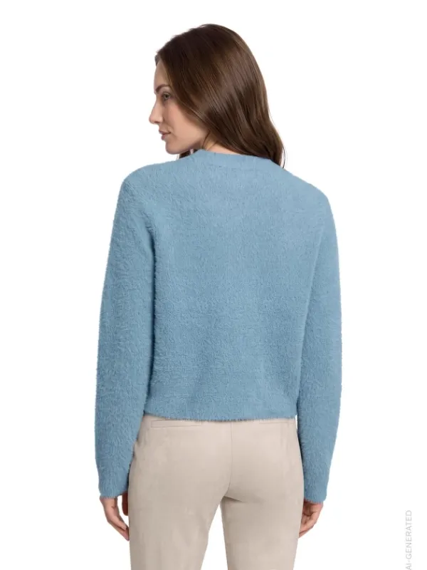 Betty Barclay Gebreid vest met opgestikte zakken Blauw