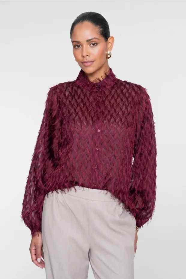 Geisha Blouse met Franjes Rood