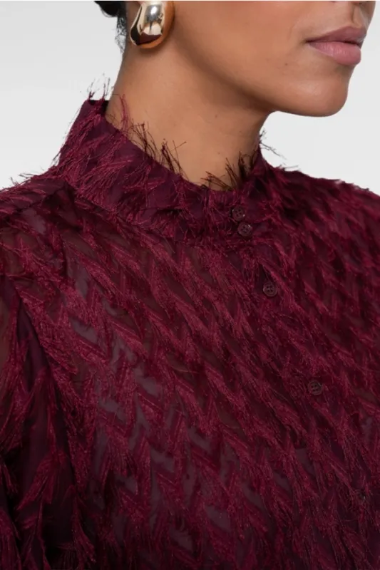 Geisha Blouse met Franjes Rood