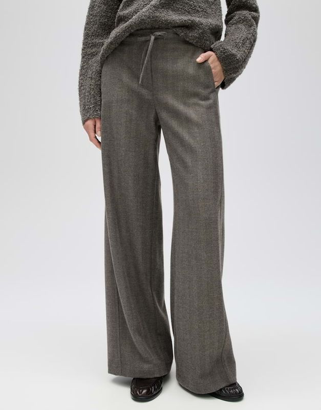Opus Melane herringbone Broek Beige