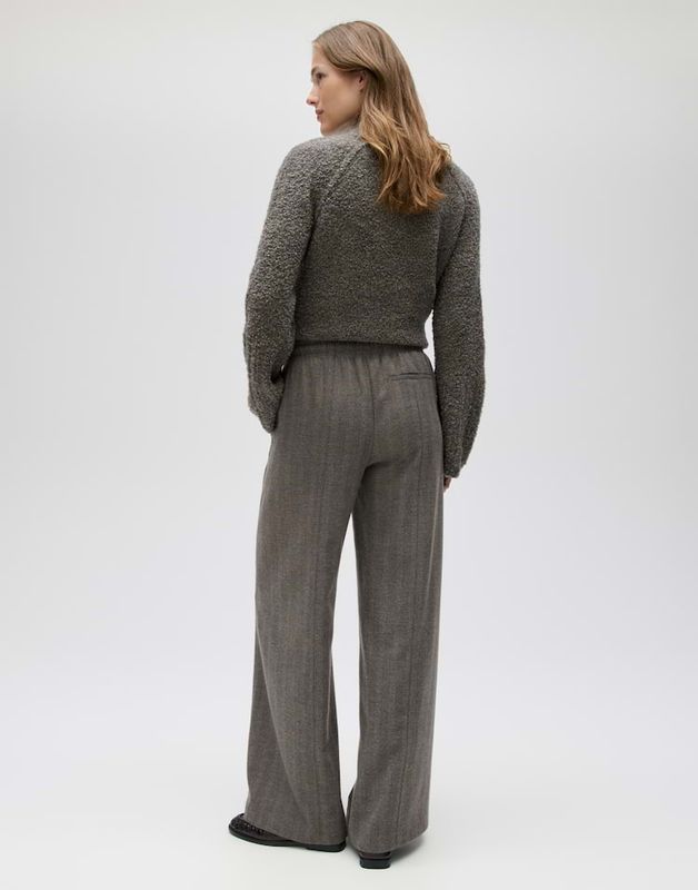 Opus Melane herringbone Broek Beige
