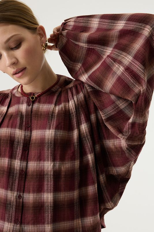 Garcia Geruite Blouse Roze