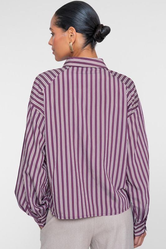 Geisha Blouse met streepjes Paars