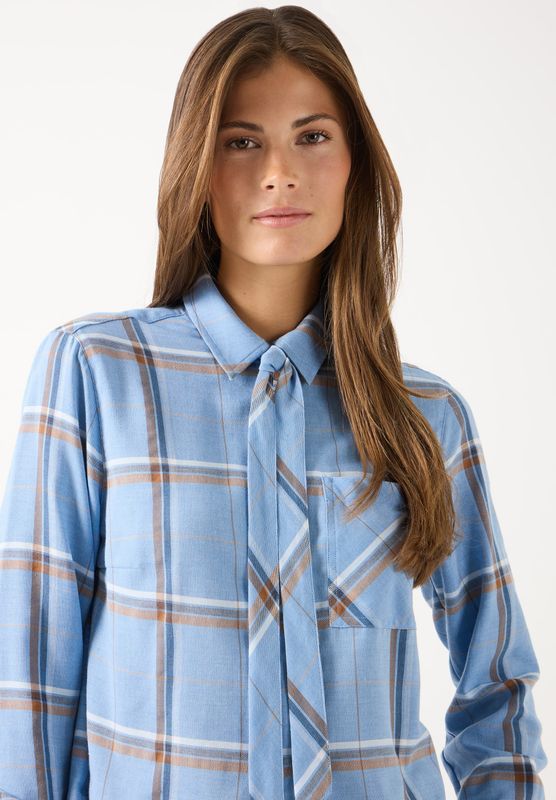 moreandmore Sportive Check Blouse Blauw