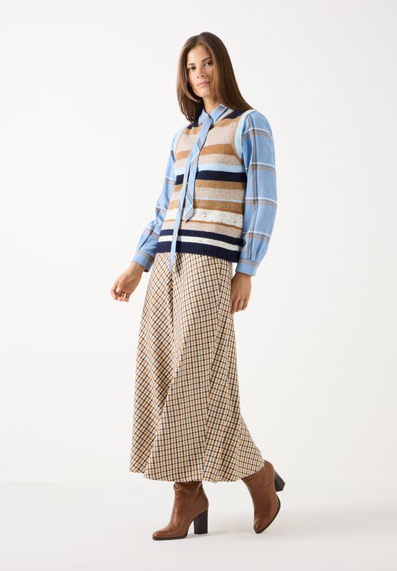 moreandmore Sportive Check Blouse Blauw