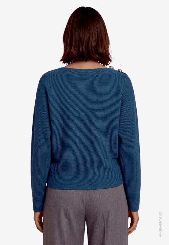Zero Gebreide trui met boothals Blauw