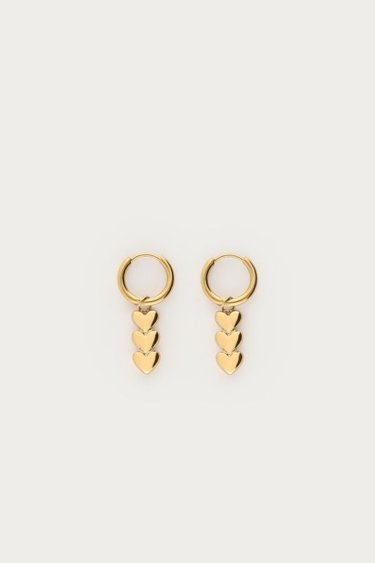 My Jewellery Earring three hearts Goud