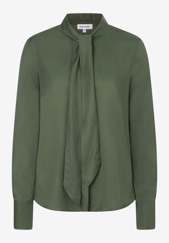 moreandmore Bow Blouse Groen