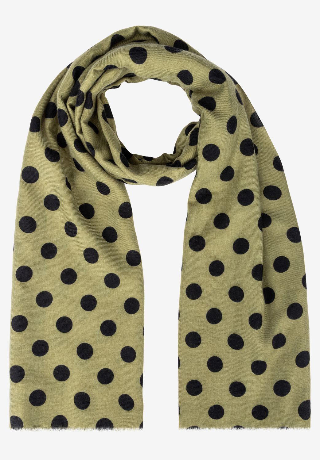 moreandmore Woven Scarf with Dots Groen
