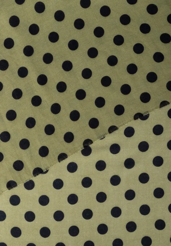 moreandmore Woven Scarf with Dots Groen