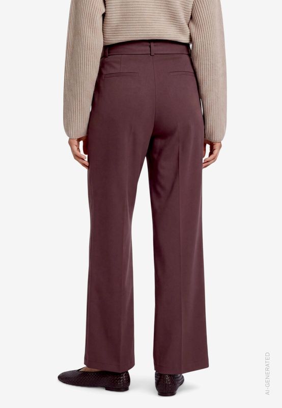 Zero Pantalon met riem Bruin