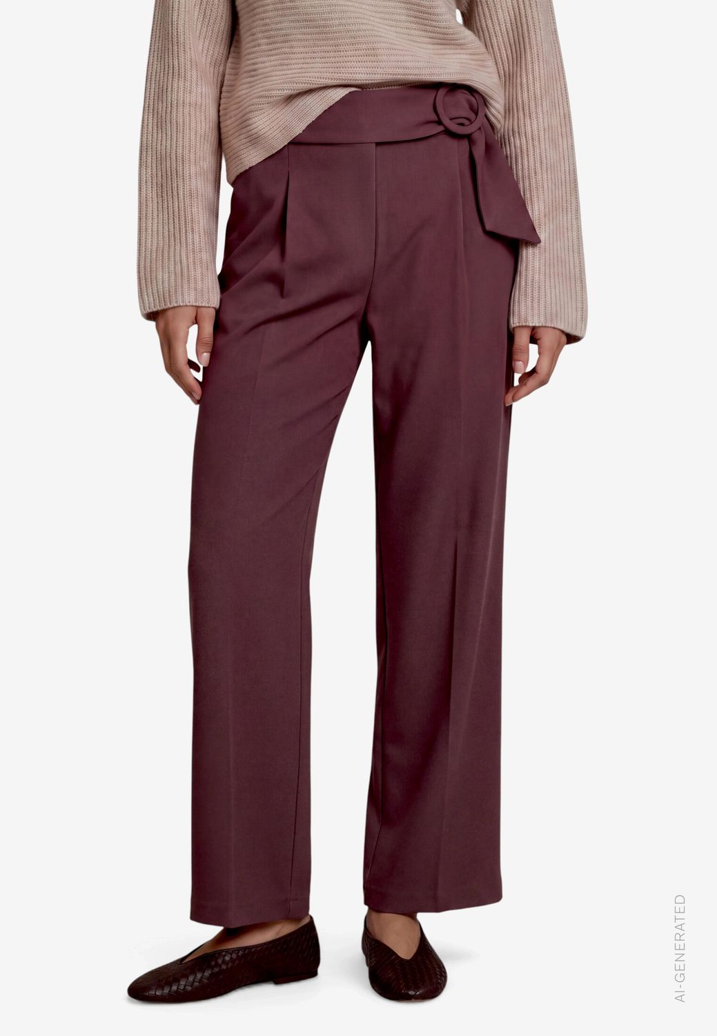Zero Pantalon met riem Bruin