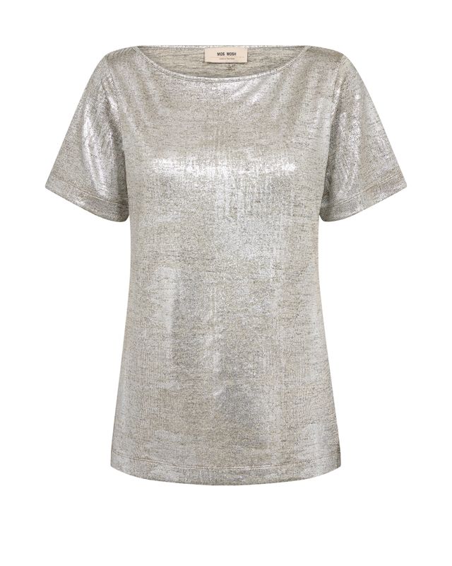 Mos Mosh MMNiva metallic shirt Zilver
