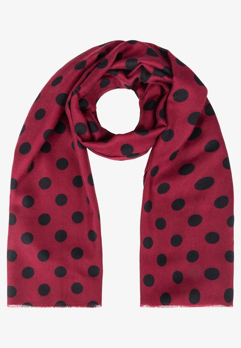 moreandmore Sjaal met stippen Rood