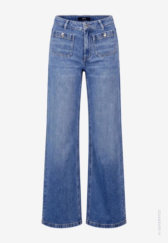 Zero Jeans met wijde pijpen Blauw
