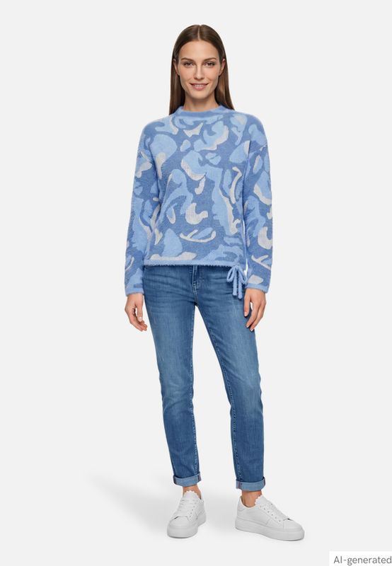 So Cosy September trui met print Blauw