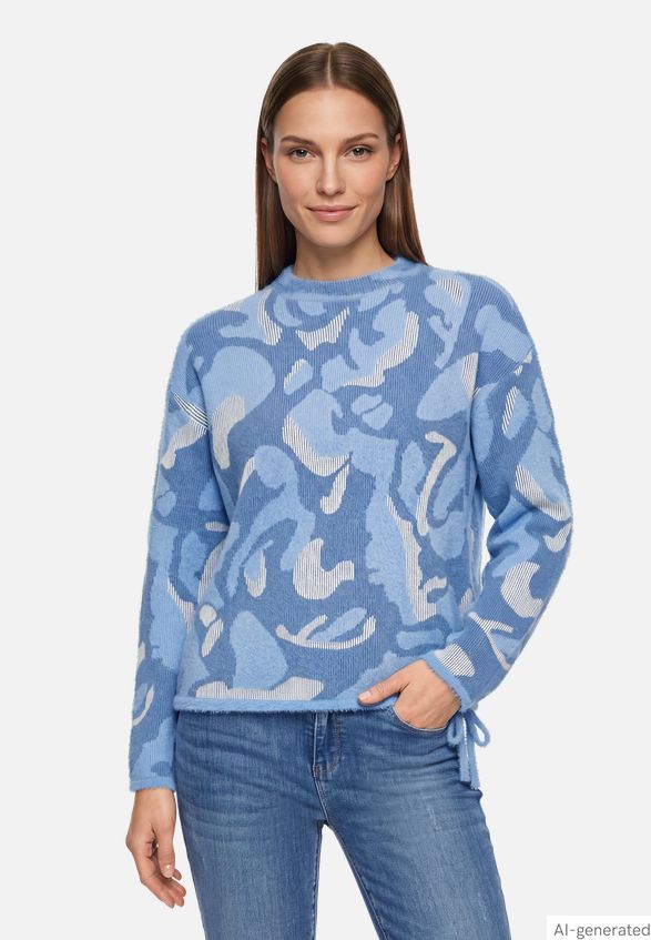 So Cosy September trui met print Blauw