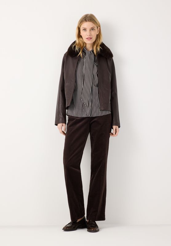 moreandmore Stretch Velvet Bootcut Pants Bruin 61094005