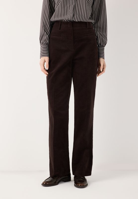 moreandmore Stretch Velvet Bootcut Pants Bruin 61094005