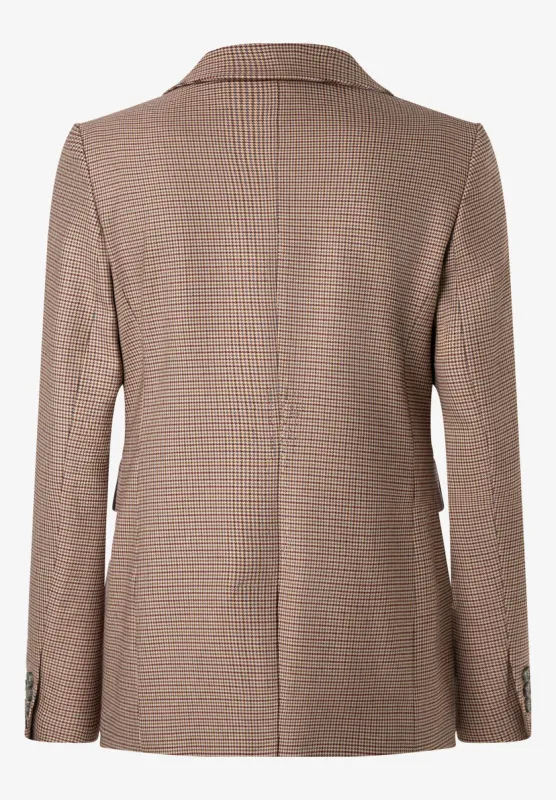moreandmore Mini Check Long Blazer Beige
