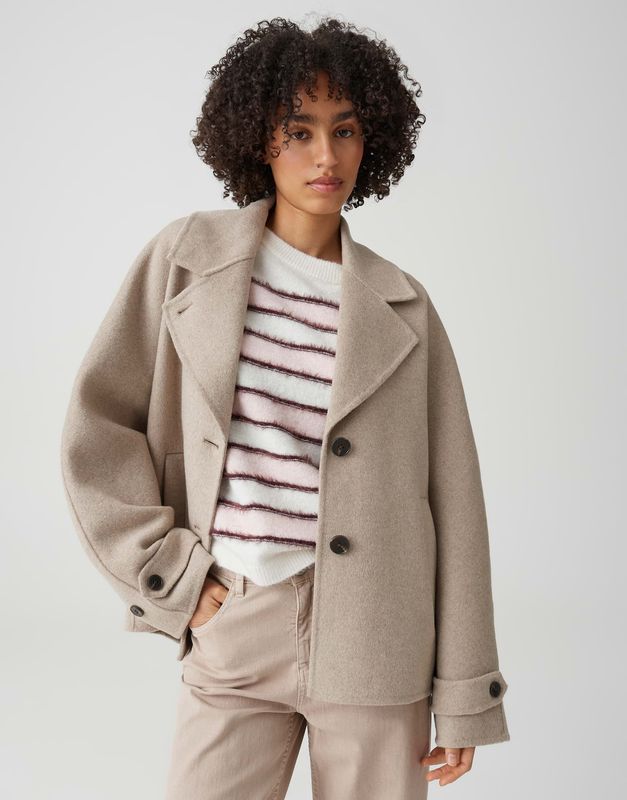 Opus Cabanjasje van dubbellaagse wol Beige