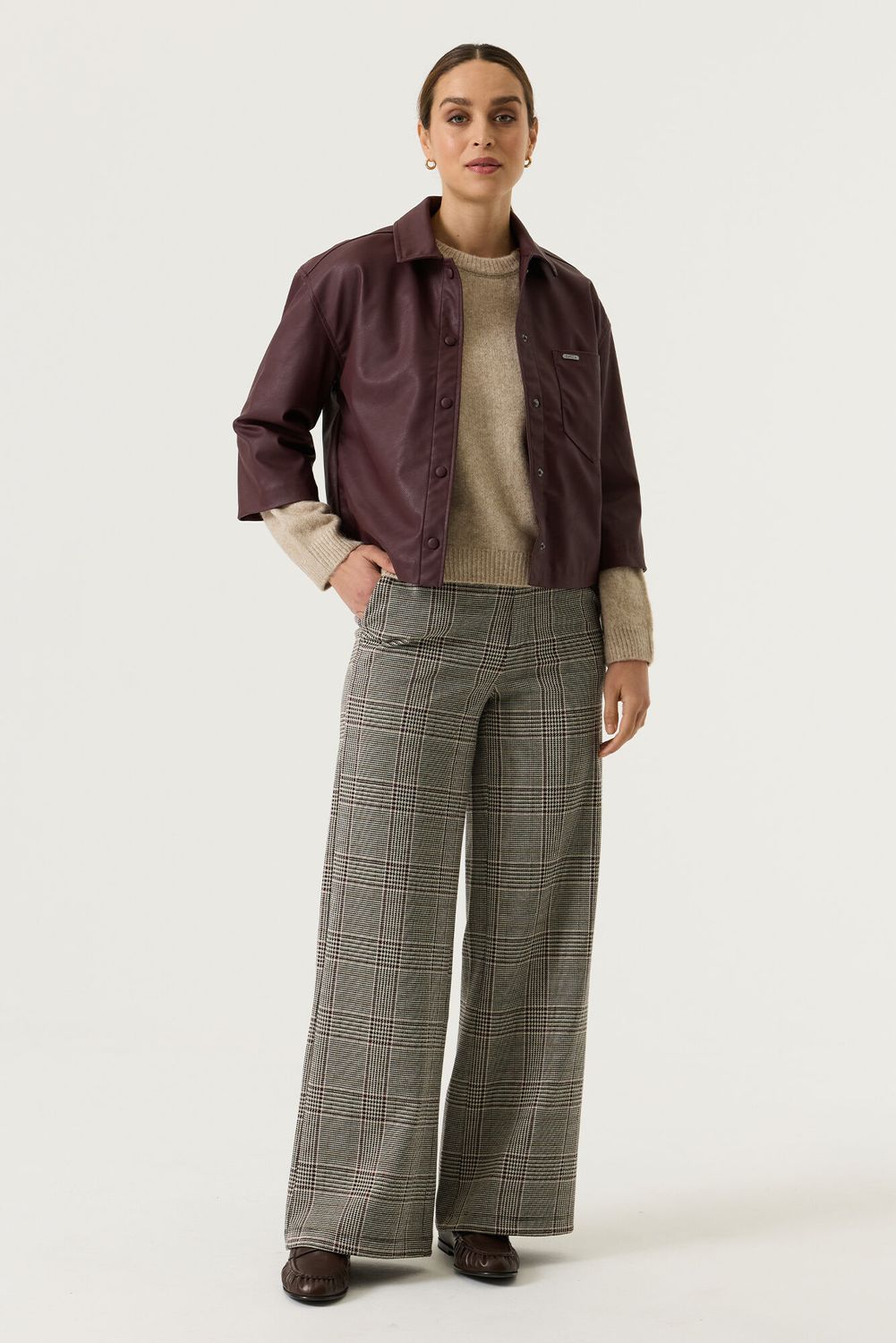 Garcia broek geruit Zwart