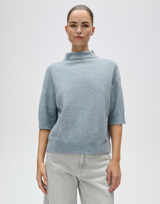 Opus Rechthoekig gebreid shirt met wol Blauw