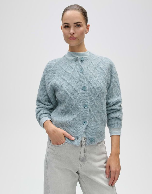 Opus Vest met kabelpatroon Blauw