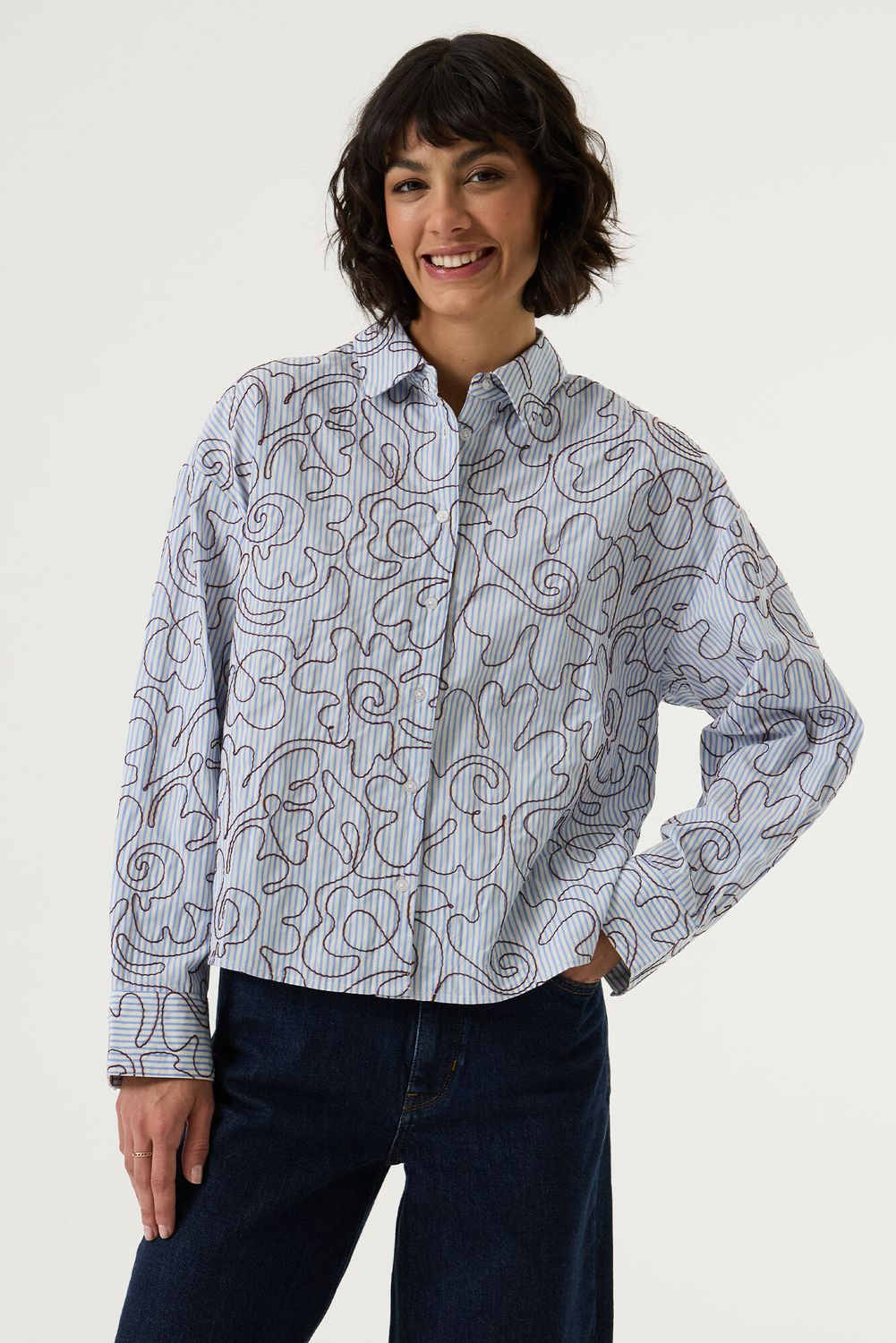 Garcia blouse met print Blauw