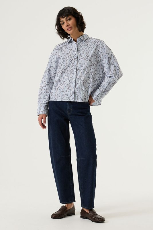 Garcia blouse met print Blauw