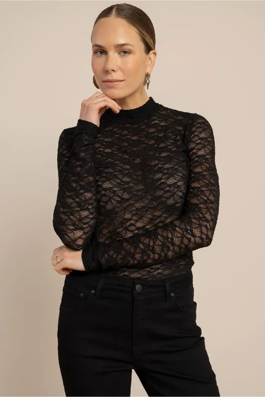 Studio Anneloes Reagan lace col top Zwart