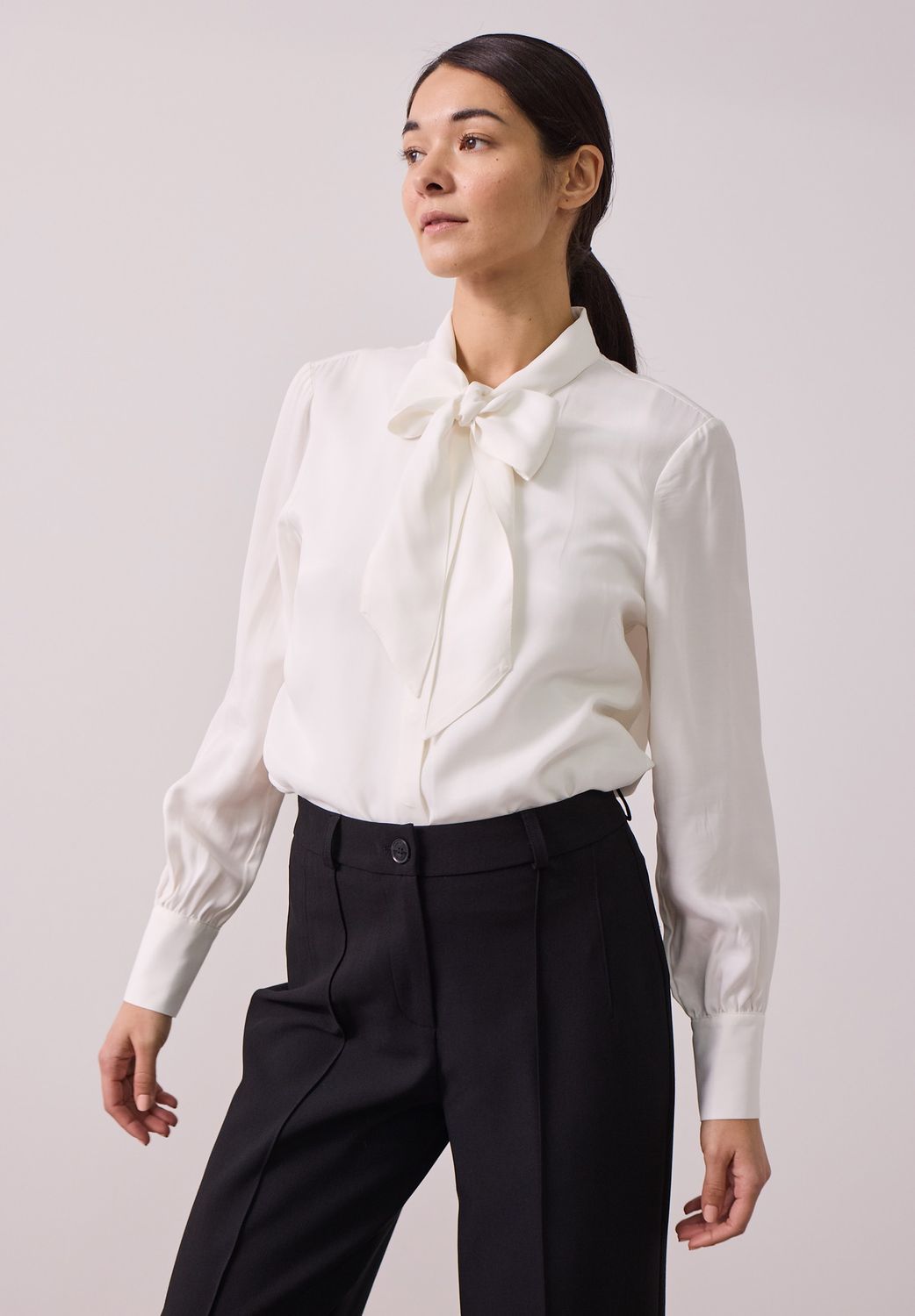 More&amp;More blouse met strik wit
