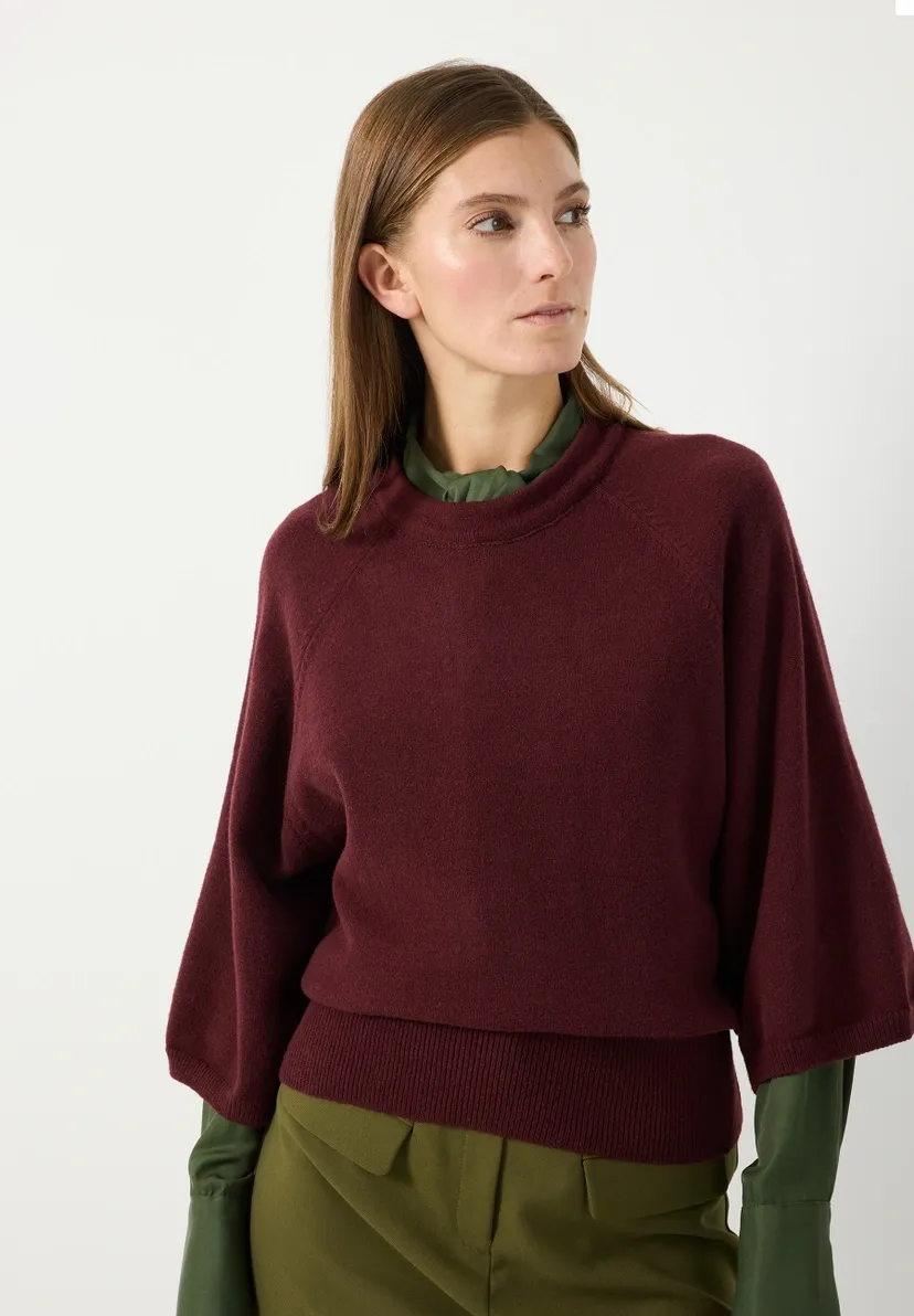 More&amp;More trui met 3/4 mouwen rood