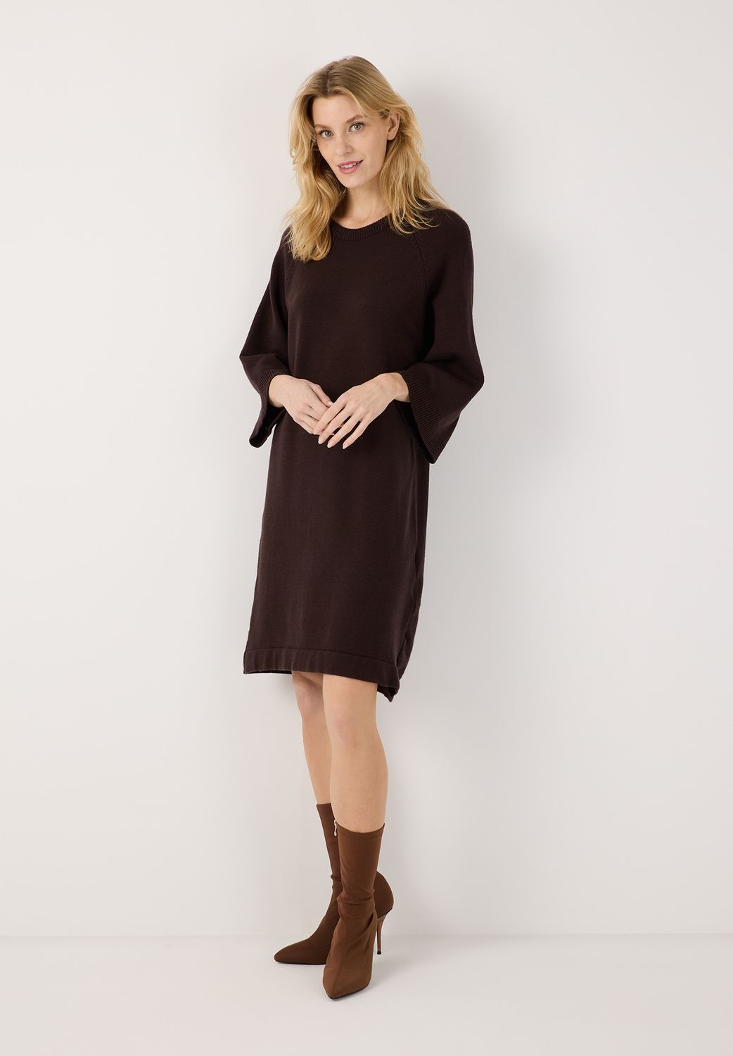 More&amp;More gebreide jurk Bruin