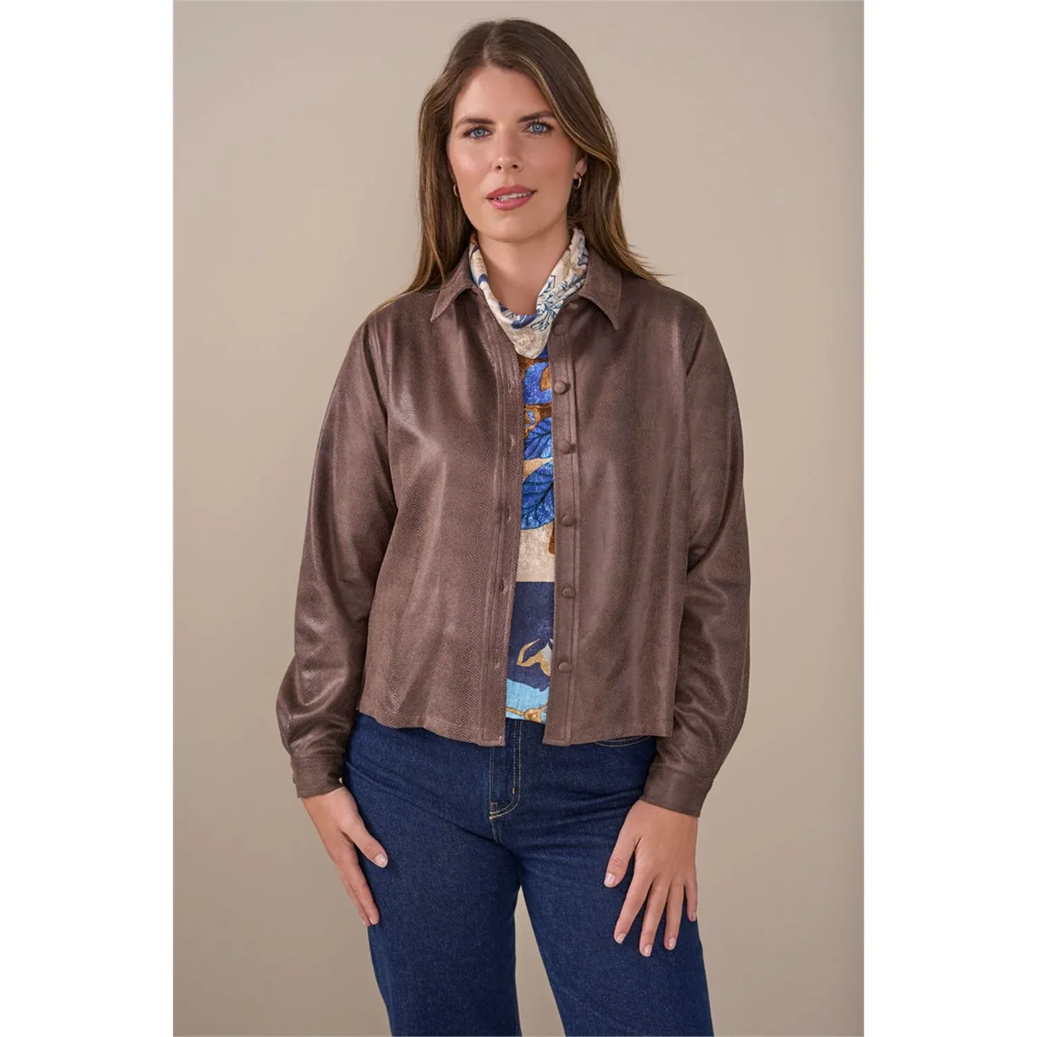 Roberto Sarto Blouse nep leer Bruin