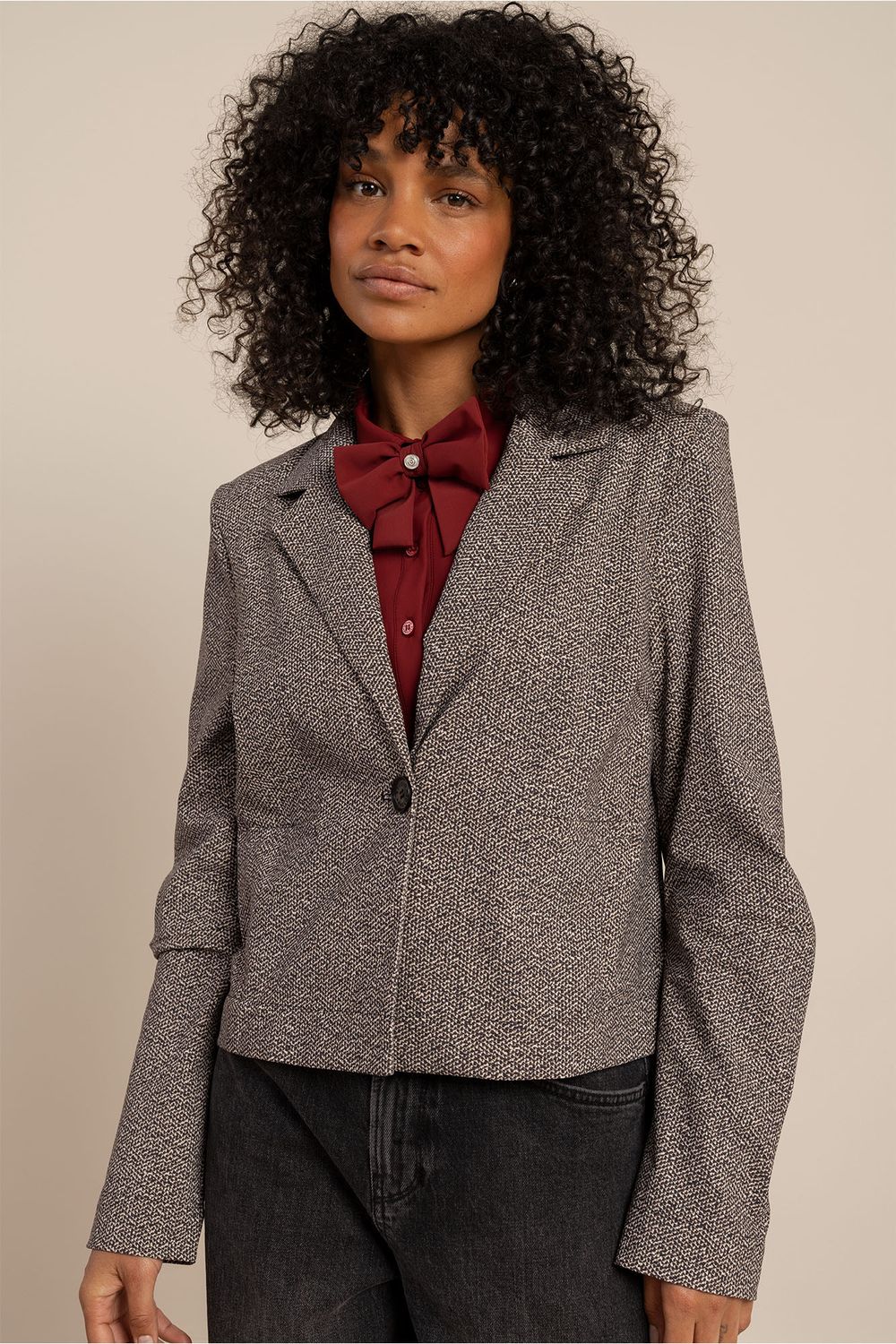 Studio Anneloes Jorine tweed look jacket Beige