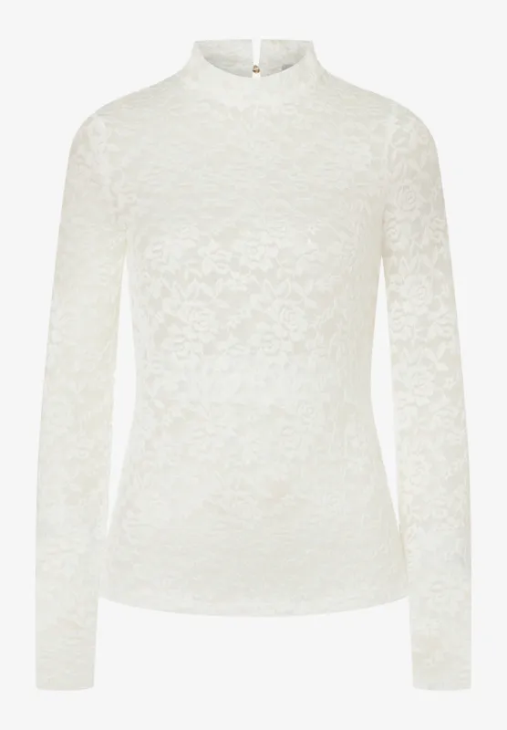 moreandmore Kanten shirt Wit