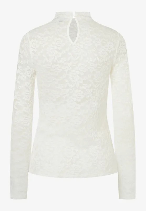 moreandmore Kanten shirt Wit