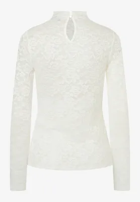 moreandmore Kanten shirt Wit
