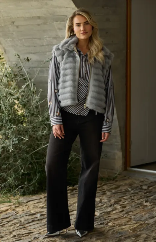 Nukus Amy Blouse Stripe Bruin