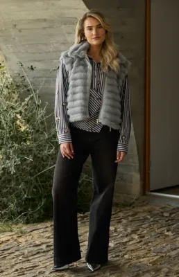 Nukus Amy Blouse Stripe Bruin