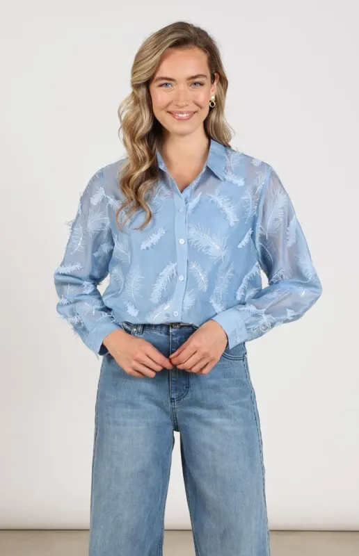 Nukus Aysha Blouse Feathers Blauw