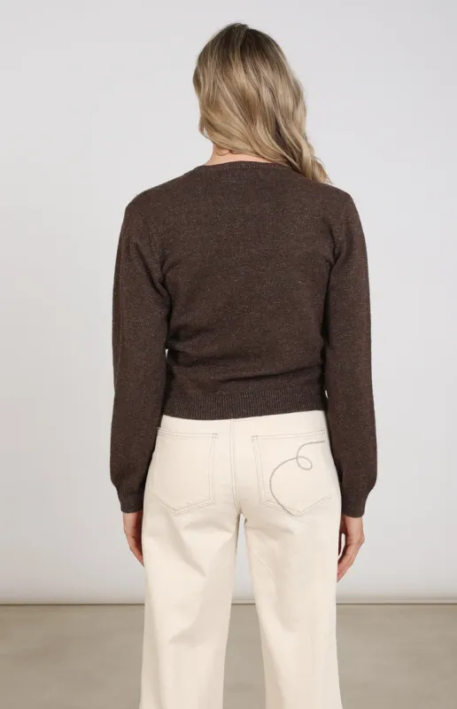 Nukus Merel Pullover Lurex Bruin