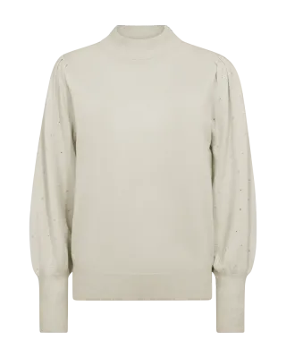 Freequent Trui met mouw detail Beige