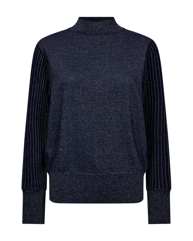 Freequent Trui met glittereffect Blauw