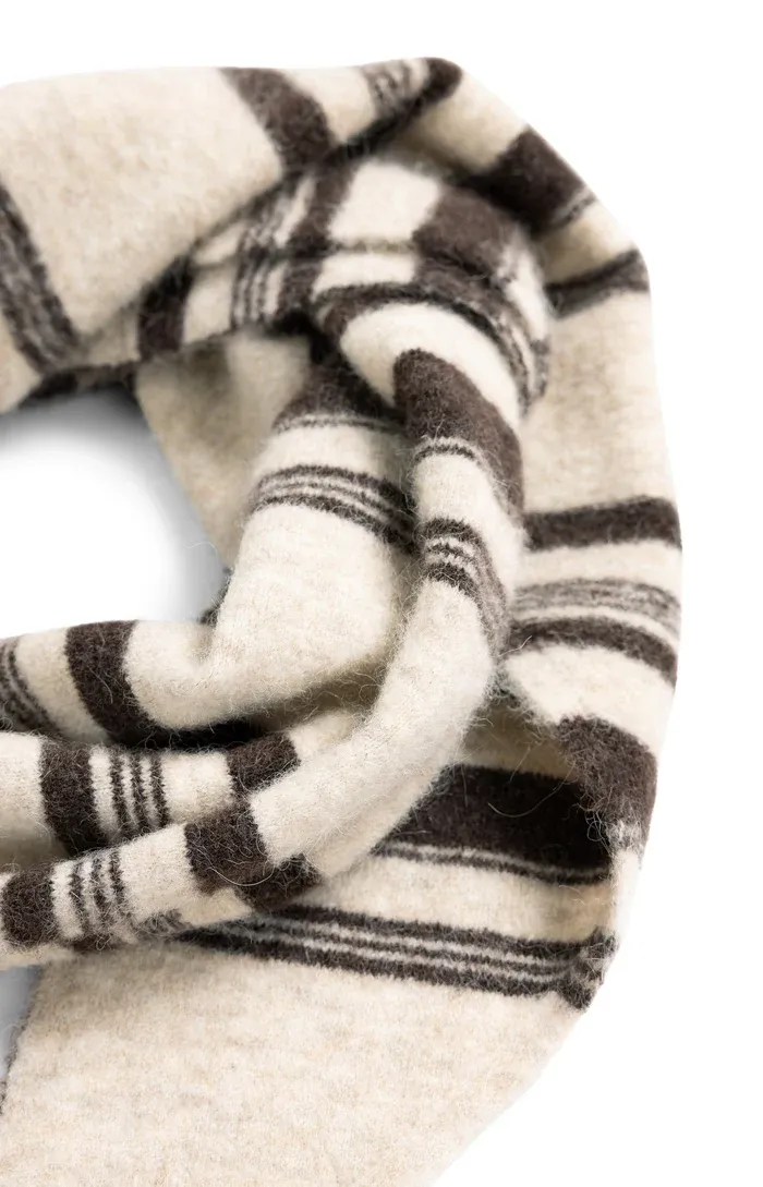 YAYA Driehoekssjaal met strepen Beige