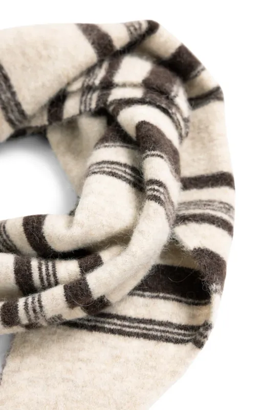 YAYA Driehoekssjaal met strepen Beige/Bruin