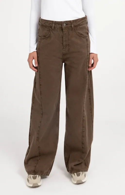 YAYA Denim met wijde pijpen - L32 Bruin
