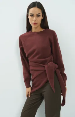 YAYA Trui met open rugdetail bruin