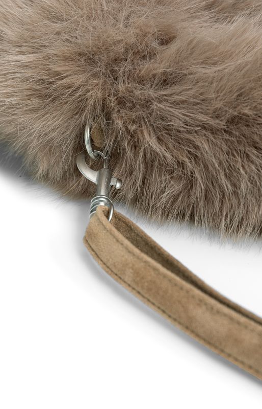 YAYA Kleine tas van imitatiebont Bruin